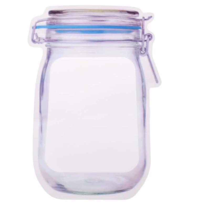 1075 Reusable Airtight Seal Plastic Food Storage Mason Jar Zipper (1000ml) - SkyShopy 1075 Reusable Airtight Seal Plastic Food Storage Mason Jar Zipper (1000ml) - SkyShopy